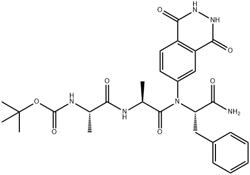 butyloxycarbonyl-alanyl-alanyl-phenylalanine-isoluminolamide 结构式