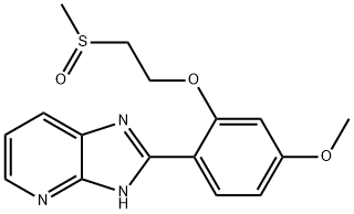 2-[4-メトキシ-2-(2-メチルスルフィニルエトキシ)フェニル]-1H-イミダゾ[4,5-b]ピリジン 化学構造式