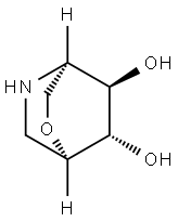 2-Oxa-5-azabicyclo[2.2.2]octane-7,8-diol, (1R,4R,7S,8R)- (9CI) 化学構造式