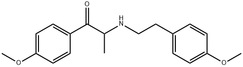 2-(4-Methoxyphenethylamino)-1-(4-methoxyphenyl)propan-1-one Struktur