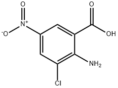 2-氨基-3-氯-5-硝基苯甲酸 结构式