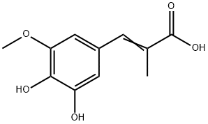 2-Propenoic acid, 3-(3,4-dihydroxy-5-methoxyphenyl)-2-methyl- (9CI) Struktur