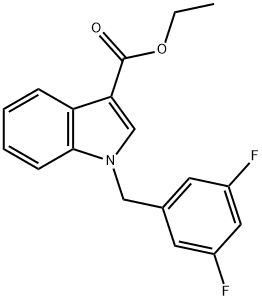 1H-INDOLE-3-CARBOXYLIC ACID, 1-[(3,5-DIFLUOROPHENYL)METHYL]-ETHYL ESTER Structure