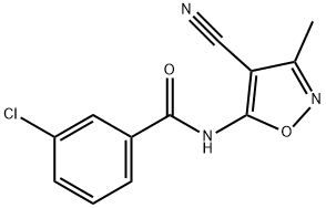 Benzamide,  3-chloro-N-(4-cyano-3-methyl-5-isoxazolyl)- Struktur