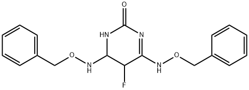 5-fluoro-4,6-bis(phenylmethoxyamino)-5,6-dihydro-1H-pyrimidin-2-one 结构式