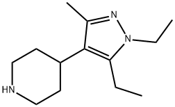 Piperidine, 4-(1,5-diethyl-3-methyl-1H-pyrazol-4-yl)- (9CI),773842-01-6,结构式
