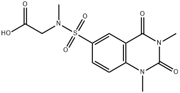 [[(1,3-dimethyl-2,4-dioxo-1,2,3,4-tetrahydroquinazolin-6-yl)sulfonyl](methyl)amino]acetic acid Struktur