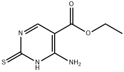 4-アミノ-2-メルカプト-5-ピリミジンカルボン酸エチル 化学構造式