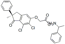 alpha-methylbenzylammonium (R)-[(6,7-dichloro-2,3-dihydro-2-methyl-1-oxo-2-phenyl-1H-inden-5-yl)oxy]acetate Structure
