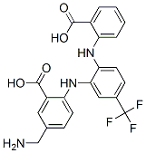 Benzoic  acid,  5-(aminomethyl)-2-[[2-[(2-carboxyphenyl)amino]-5-(trifluoromethyl)phenyl]amino]- Structure
