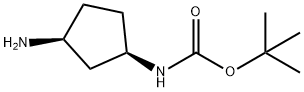 Carbamic acid, [(1R,3S)-3-aminocyclopentyl]-, 1,1-dimethylethyl ester (9CI) Struktur