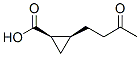 Cyclopropanecarboxylic acid, 2-(3-oxobutyl)-, (1R,2S)- (9CI) Structure