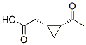 Cyclopropaneacetic acid, 2-acetyl-, (1R,2R)- (9CI) Structure