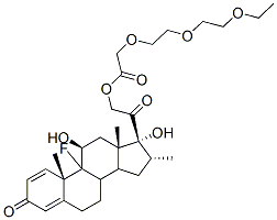 9-fluoro-11beta,17-dihydroxy-16alpha-methyl-3,20-dioxopregna-1,4-dien-21-yl 2-[2-(2-ethoxyethoxy)ethoxy]acetate Struktur