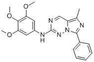 5-Methyl-7-phenyl-N-(3,4,5-trimethoxyphenyl)imidazo[5,1-f][1,2,4]triazin-2-amine Structure