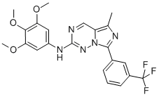 5-Methyl-7-[3-(trifluoromethyl)phenyl]-N-(3,4,5-trimethoxyphenyl)imidazo[5,1-f][1,2,4]triazin-2-amine Structure