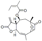 (Z)-2-メチル-2-ブテン酸(3aR,4S,6R,10Z,11aR)-2,3,3a,4,5,6,7,11a-オクタヒドロ-6,10-ジメチル-3-メチレン-2,7-ジオキソ-6,9-エポキシシクロデカ[b]フラン-4-イル 化学構造式
