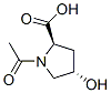 D-Proline, 1-acetyl-4-hydroxy-, trans- (9CI) 化学構造式