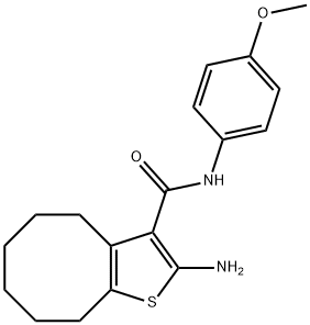 2-AMINO-N-(4-METHOXYPHENYL)-4,5,6,7,8,9-HEXAHYDROCYCLOOCTA[B]THIOPHENE-3-CARBOXAMIDE 结构式