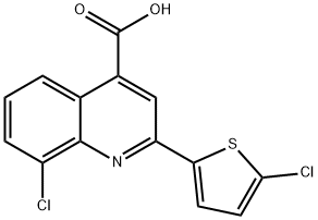 8-CHLORO-2-(5-CHLOROTHIEN-2-YL)QUINOLINE-4-CARBOXYLIC ACID 结构式