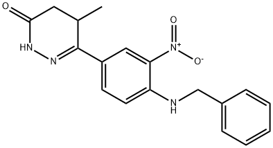 4,5-Dihydro-5-methyl-6-[3-nitro-4-[(phenylmethyl)amino]phenyl]-3(2H)-pyridazinone Struktur