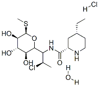 (2S,4R)-N-[2-chloro-1-[(2R,3S,4S,5R,6R)-3,4,5-trihydroxy-6-methylsulfanyl-oxan-2-yl]propyl]-4-ethyl-piperidine-2-carboxamide hydrate hydrochloride Structure
