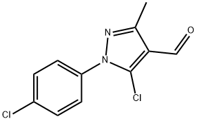5-クロロ-1-(4-クロロフェニル)-3-メチル-1H-ピラゾール-4-カルブアルデヒド 化学構造式