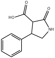 2-オキソ-4-フェニルピロリジン-3-カルボン酸 化学構造式