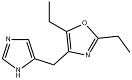 Oxazole, 2,5-diethyl-4-(1H-imidazol-4-ylmethyl)- (9CI) 化学構造式