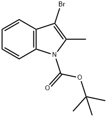 3-ブロモ-2-メチルインドール-1-カルボン酸TERT-ブチルエステル 化学構造式
