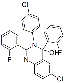 6-chloro-3-(4-chlorophenyl)-2,4-bis(2-fluorophenyl)-3,4-dihydroquinazolin-4-ol|