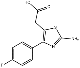 (2-アミノ-4-(4-フルオロフェニル)-1,3-チアゾール-5-イル)酢酸 化学構造式