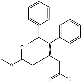3-(1,2-Diphenylpropylidene)pentanedioic acid hydrogen 1-methyl ester Struktur