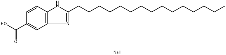 sodium 2-pentadecyl-1H-benzimidazole-5-carboxylate,77582-39-9,结构式