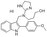 1-Propanol, 3-(N-(2-imidazolin-2-yl)-N-(2-(p-methoxyphenyl)-3-indolylm ethyl)amino)-, hydriodide Struktur
