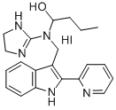 1-Butanol, 1-((4,5-dihydro-1H-imidazol-2-yl)((2-(2-pyridinyl)-1H-indol -3-yl)methyl)amino)-, monohydroiodide Structure