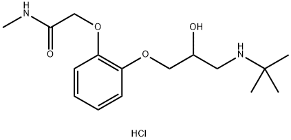 2-[2-[3-[(1,1-dimethylethyl)amino]-2-hydroxypropoxy]phenoxy]-N-methylacetamide monohydrochloride Struktur