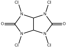 1,3,4,6-テトラクロロ-3a,4,6,6a-テトラヒドロイミダゾ[4,5-d]イミダゾール-2,5(1H,3H)-ジオン 化学構造式
