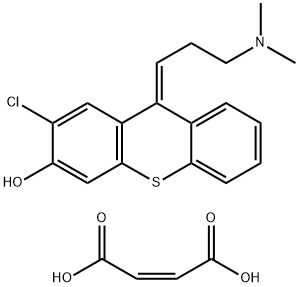 (E)-2-Chloro-3-hydroxy-9-(3-dimethylaminopropylidene)thioxanthene hydr ogen maleate 化学構造式