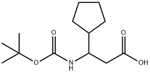 3-TERT-BUTOXYCARBONYLAMINO-3-CYCLOPENTYL-PROPIONIC ACID 化学構造式