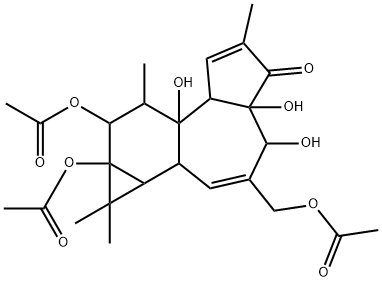 9,9a-Bis(acetyloxy)-3-[(acetyloxy)methyl]-1,1a,1b,4,4a,7a,7b,8,9,9a-decahydro-4,4a,7b-trihydroxy-1,1,6,8-tetramethyl-5H-cyclopropa[3,4]benz[1,2-e]azulen-5-one Structure