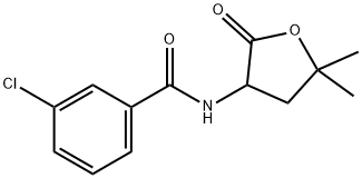 m-Chloro-N-(5,5-dimethyl-2-oxotetrahydrofuran-3-yl)benzamide Struktur