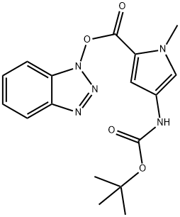 4-TERT-BUTOXYCARBONYLAMINO-1-METHYL-1H-PYRROLE-2-CARBOXYLIC ACID BENZOTRIAZOL-1YL ESTER 结构式