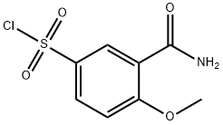 3-CARBAMOYL-4-METHOXYBENZENESULFONYL CHLORIDE, 77718-16-2, 结构式