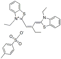 3-ethyl-2-[2-[(3-ethyl-3H-benzothiazol-2-ylidene)methyl]but-1-enyl]benzothiazolium p-toluenesulphonate 结构式