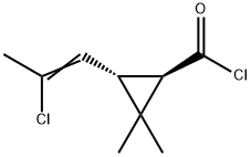 Cyclopropanecarbonyl chloride, 3-(2-chloro-1-propenyl)-2,2-dimethyl-, trans- (9CI) 结构式