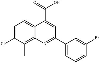 2-(3-BROMOPHENYL)-7-CHLORO-8-METHYLQUINOLINE-4-CARBOXYLIC ACID Structure