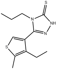 5-(4-ETHYL-5-METHYLTHIEN-3-YL)-4-PROPYL-4H-1,2,4-TRIAZOLE-3-THIOL 化学構造式