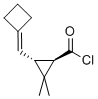 Cyclopropanecarbonyl chloride, 3-(cyclobutylidenemethyl)-2,2-dimethyl-, (1R-trans)- (9CI) Structure