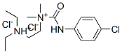 2-[(4-chlorophenyl)carbamoylmethyl-methyl-ammonio]ethyl-diethyl-azaniu m dichloride Structure